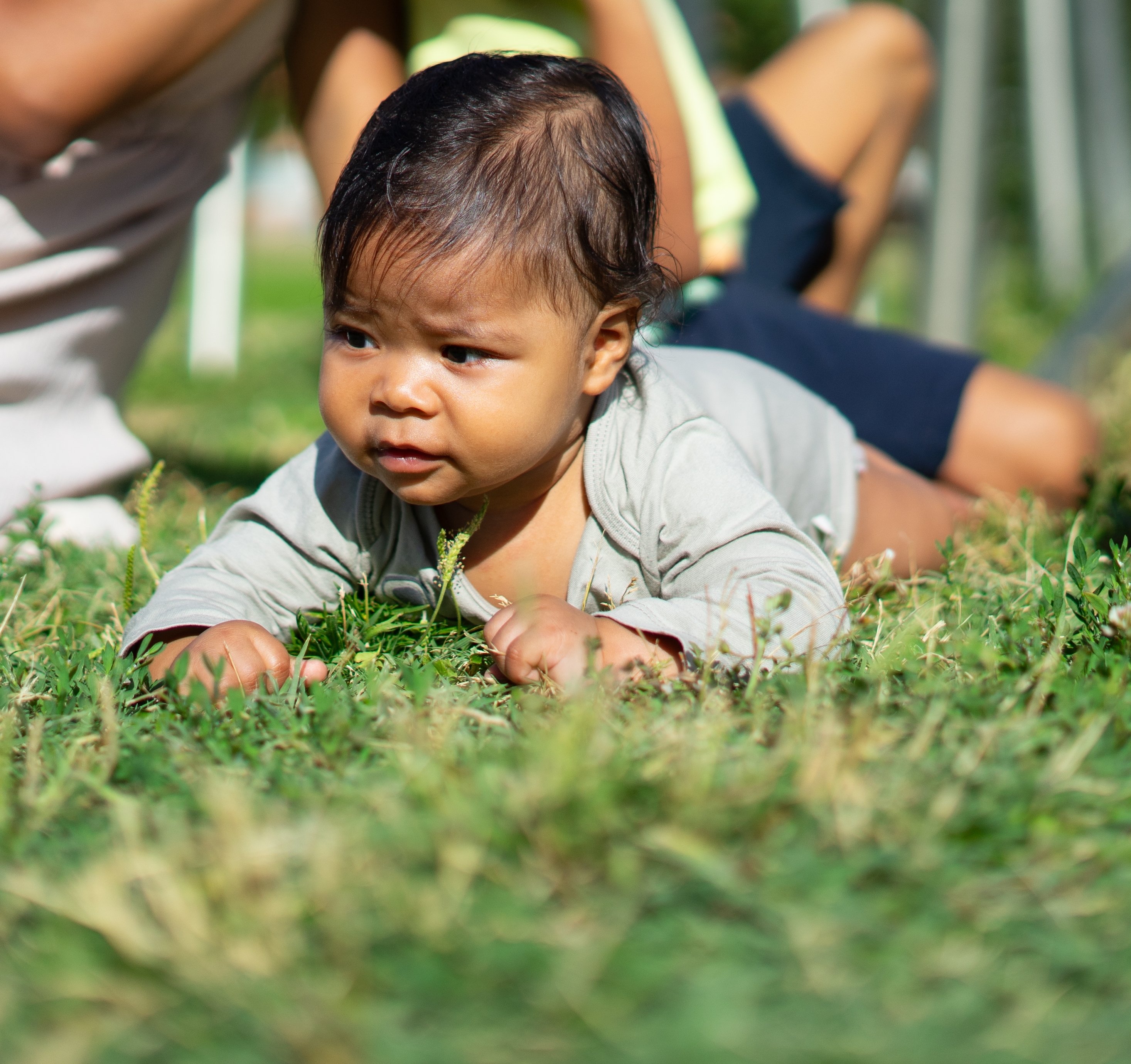tummy time in grass